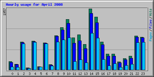Hourly usage for April 2008